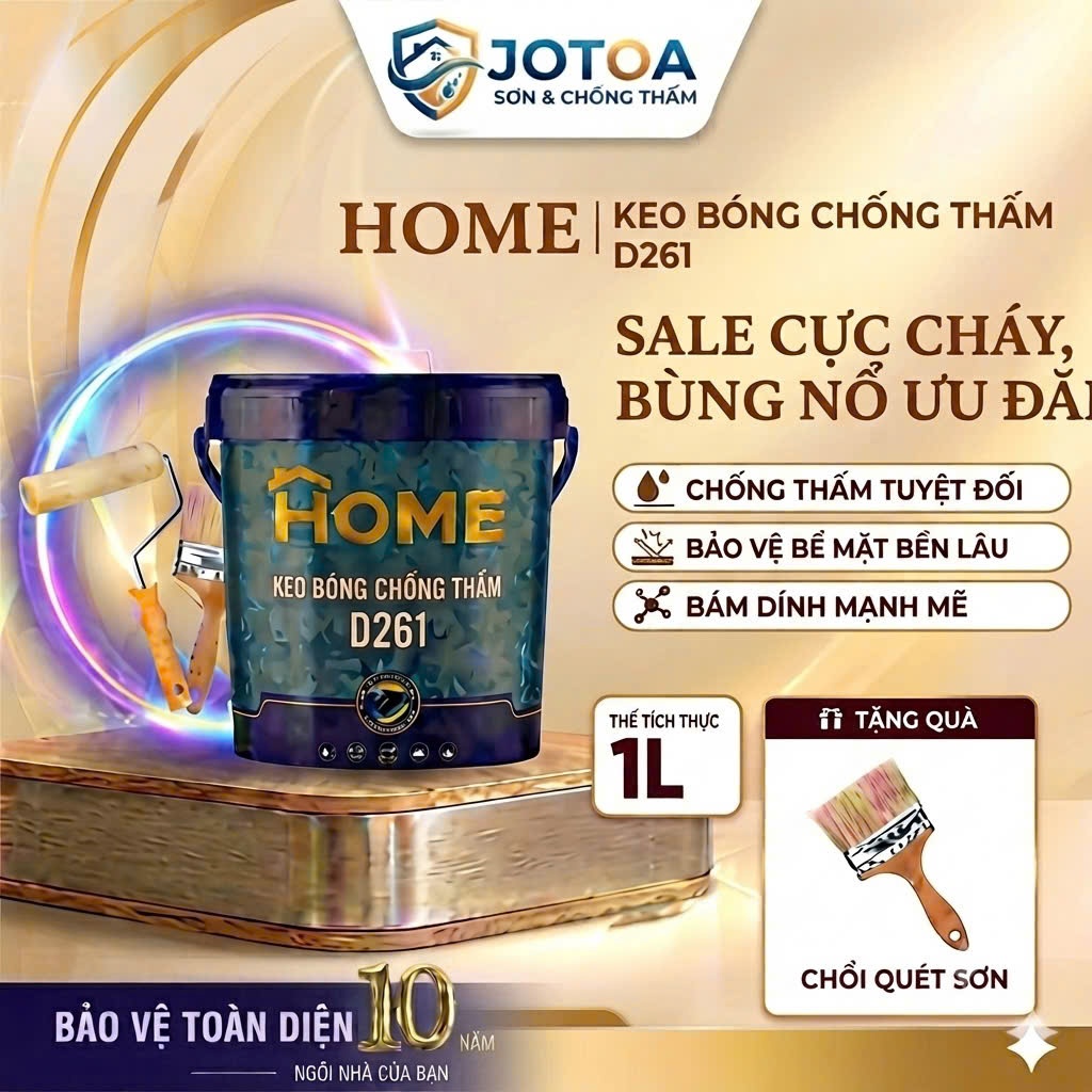 [1kg/5kg] Keo Bóng Chống Thấm D261 Home - Giải Pháp Bảo Vệ Tường, Nền Và Mái Bền Vững
