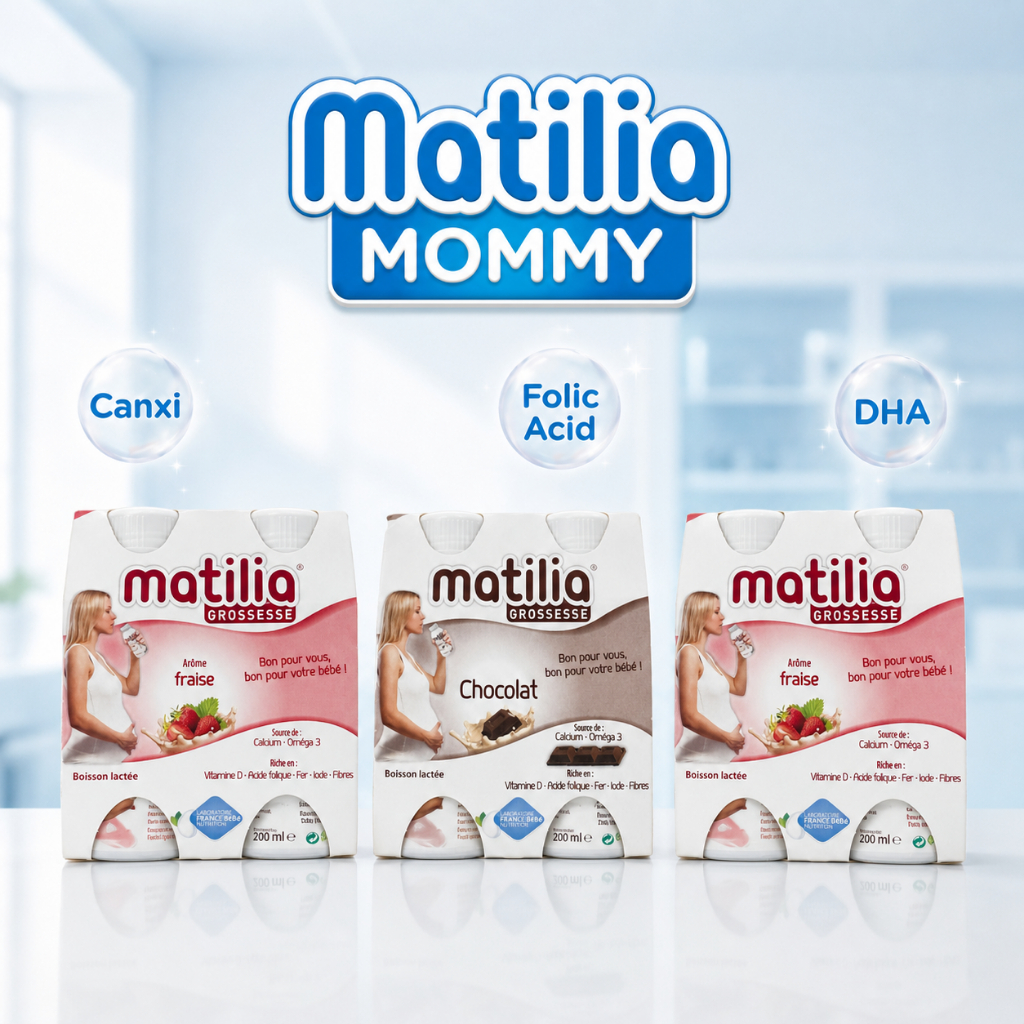 Sữa bầu Matilia Nội Địa Pháp - 3 Lốc Sữa Matilia mix 2 vị ( 2 Dâu + 1 Socola ) (01 lốc 4 hộp 200ml)