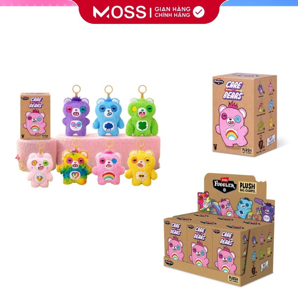 [Chính Hãng] Hộp Mù móc khóa MOSS - Blind Box ZURU TOYS Fuggler Care Bears Keyrings 5" 4894680058538