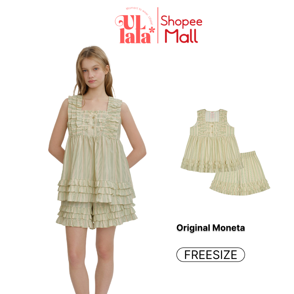 Ullala Pajamas Moneta Bộ ngủ mặc nhà nữ ngắn tay Freesize