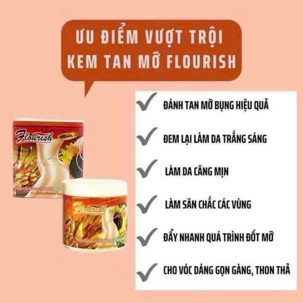 Kem tan mỡ bụng gừng ớt Flourish Thailand