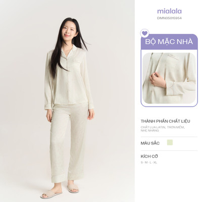 Mialala Bộ Mặc Nhà TDQD 5954 Chất Liệu Lụa Mềm Mượt Kiểu Dáng Thanh Lịch Sang Trọng Họa Tiết Hoa Cỏ