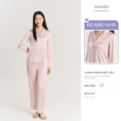 Mialala Bộ Mặc nhà TDQD Chất Liệu Lụa Mềm Mượt Kiểu Dáng Thanh Lịch 5957 Pijama Màu Hồng