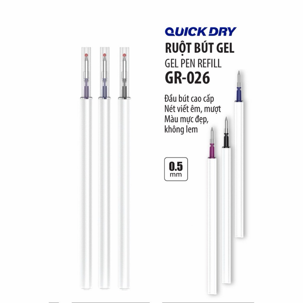 ruột bút thay thế cho bút bi và bút gel combo 10 ruột