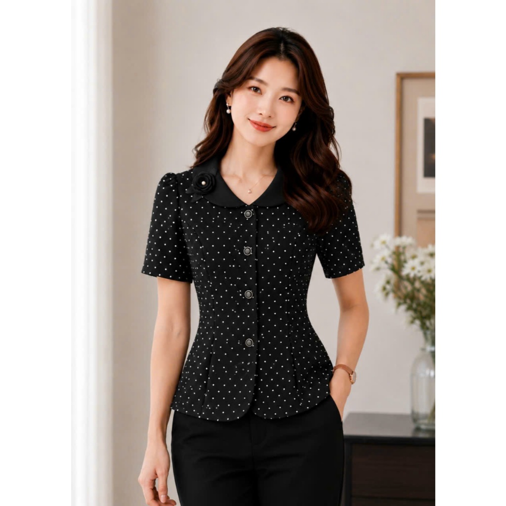 ÁO KIỂU CHẤM BI XINH XẮN V33