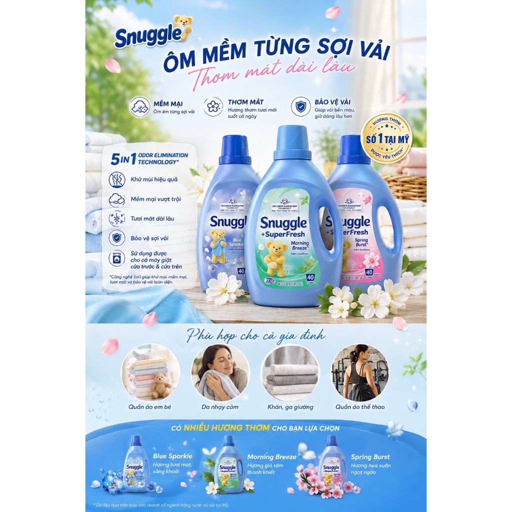 Nước xả vải Snuggle chuẩn USA