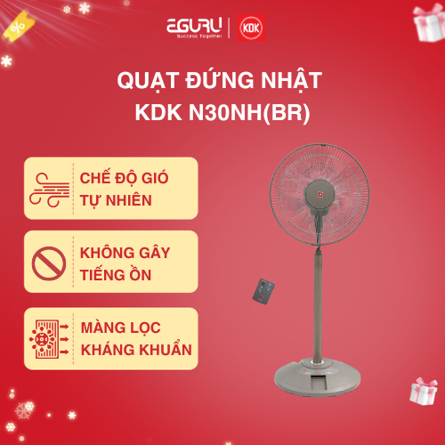 Quạt đứng Nhật KDK N30NH(BR) - 5 cánh- Bảo hành chính hãng