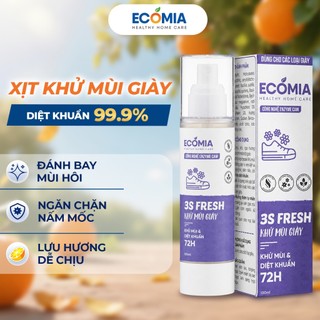 Xịt Khử Mùi Giày ECOMIA 100ml, Khử Mùi Hôi Giày Dép, Kháng Khuẩn, Khử Mùi Giày Thể Thao Hiệu Quả