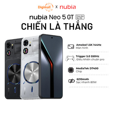 Điện thoại gaming Nubia Neo 5 GT 5G Bản Đặc Biệt 12GB + 256GB Tản nhiệt nước & quạt tản nhiệt vật lý