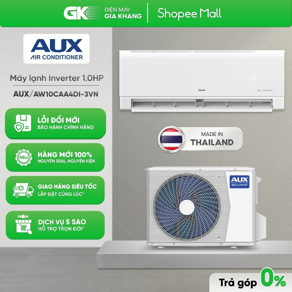 AW10CAA4DI-3VN | AW13CAA4DI-3VN Máy Lạnh AUX Inverter [Freeship Cần Thơ]