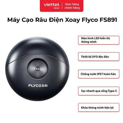 Máy Cạo Râu Điện Xoay Flyco FS891VN | Thiết Kế UFO | Công Nghệ Cạo Kép | Chống Nước IPX7