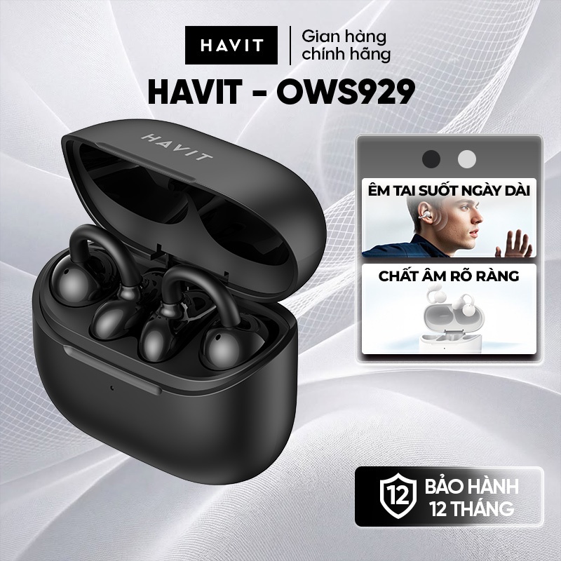 Tai Nghe Không Dây Havit OWS929 | Kiểu Dáng Open Ear Clip-On | Bluetooth 6.0