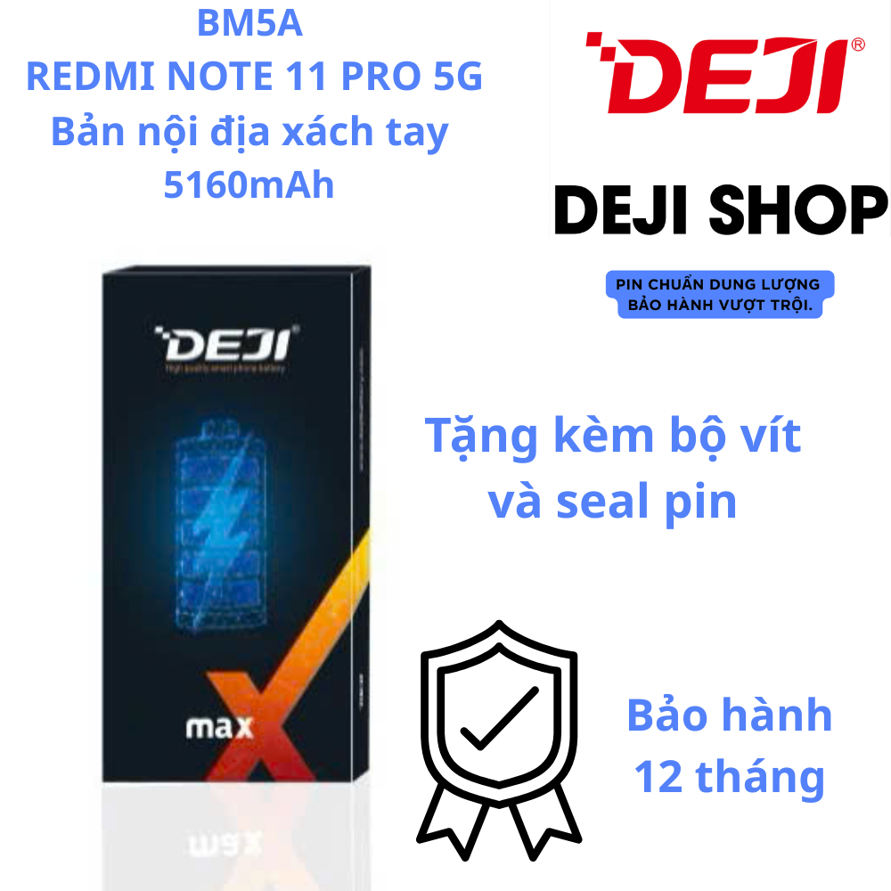 Pin Deji Xiaomi Redmi Note 11 Pro 5G 5160mAh BM5A (Bản Nội Địa Xách Tay)
