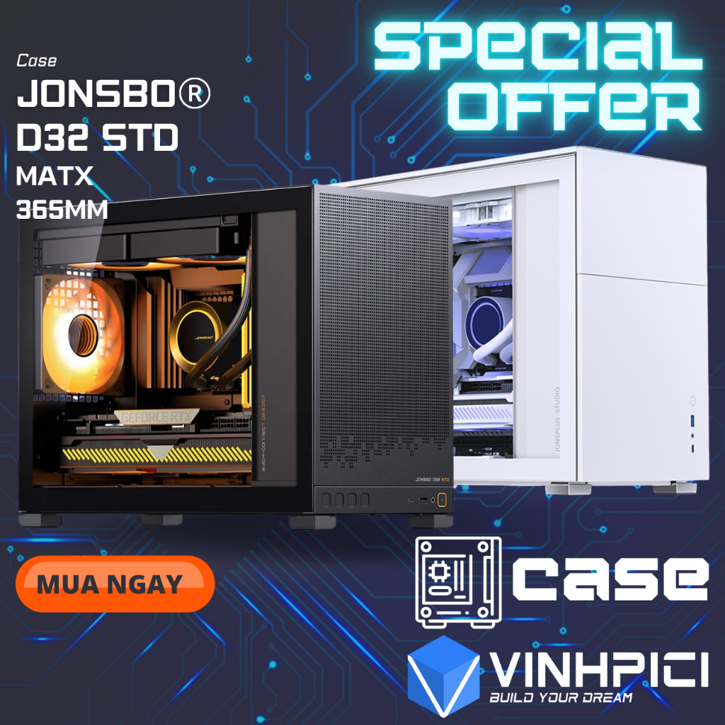 Vỏ case Jonsbo D32 STD Black case nhỏ gọn ITX