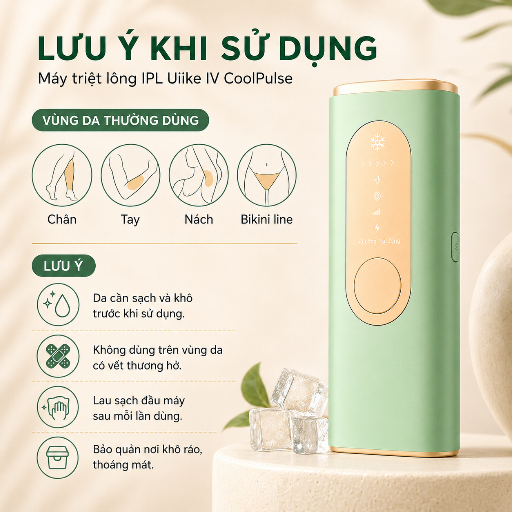 Máy Triệt Lông Cá Nhân IPL Ulike IV CoolPulse, Băng Lạnh Êm Dịu, Thiết Kế Nhỏ Gọn