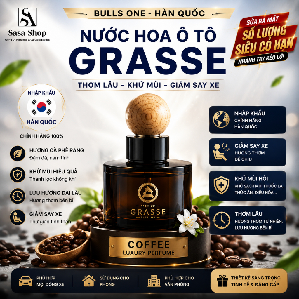 Nước hoa xe con tinh dầu Hàn Quốc - Grasse -  Nước hoa Hàn Quốc