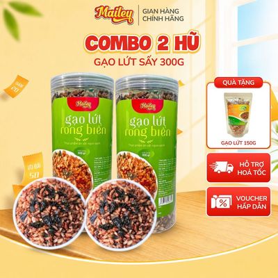 [MUA 2 TẶNG 1] Gạo Lứt Giảm Cân Ăn Liền, Sấy Rong Biển Cháy Tỏi, Eat Clean 300g | Mailey