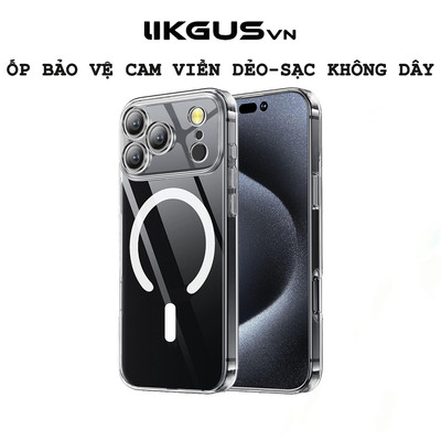 Ốp Lưng Trong Suốt iPhone 12-17 Likgusvn | Viền Dẻo Chống Sốc | Có Màng Bảo Vệ | Hỗ Trợ Sạc Không Dây