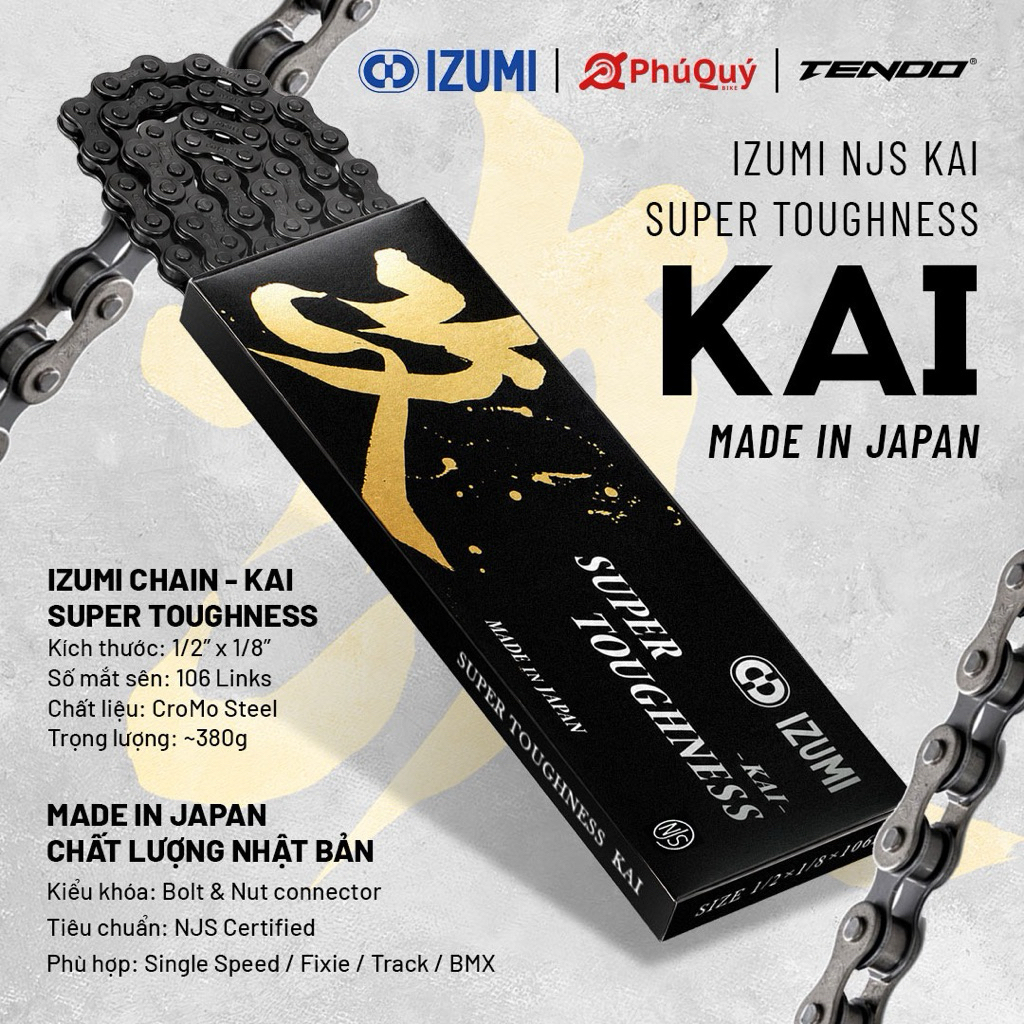 Sên Xích Izumi Super Toughness KAI NJS 106L [CHÍNH HÃNG] Dùng Cho Xe Đạp Fixedgear