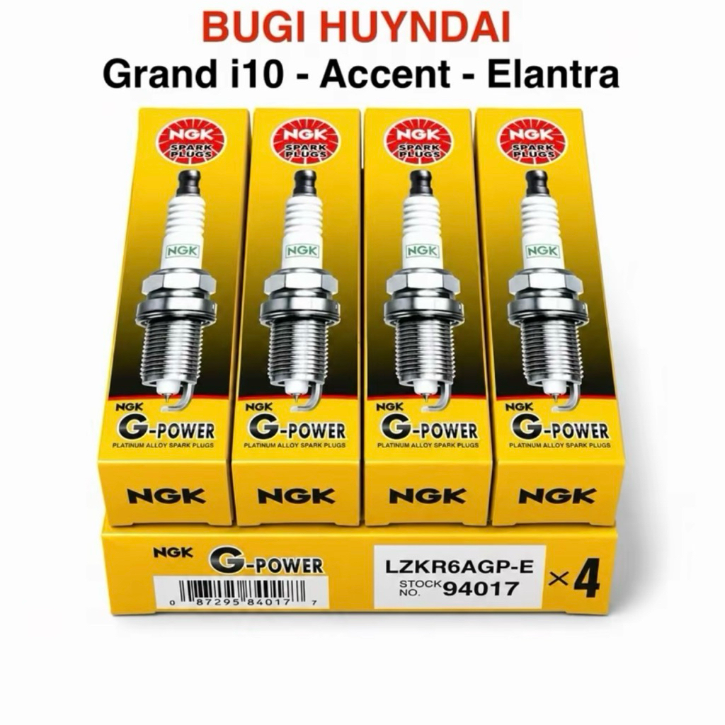Hộp 4 cái Bugi Hyundai Grand i10 - Accent - Elantra G-Power LZKR6AGP-E 94017 Chất Lượng Cao