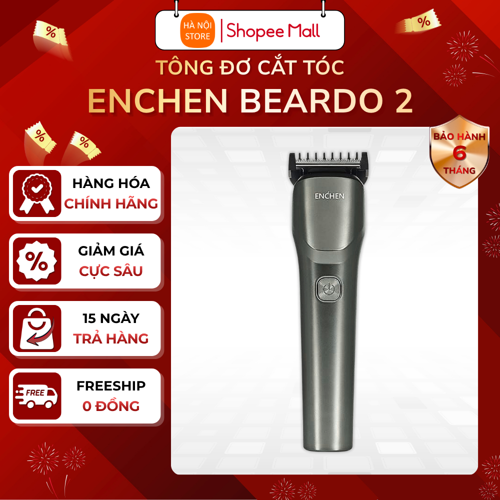 Tông đơ cắt tóc Enchen Beardo 2 công suất 5W, 4 cữ thay