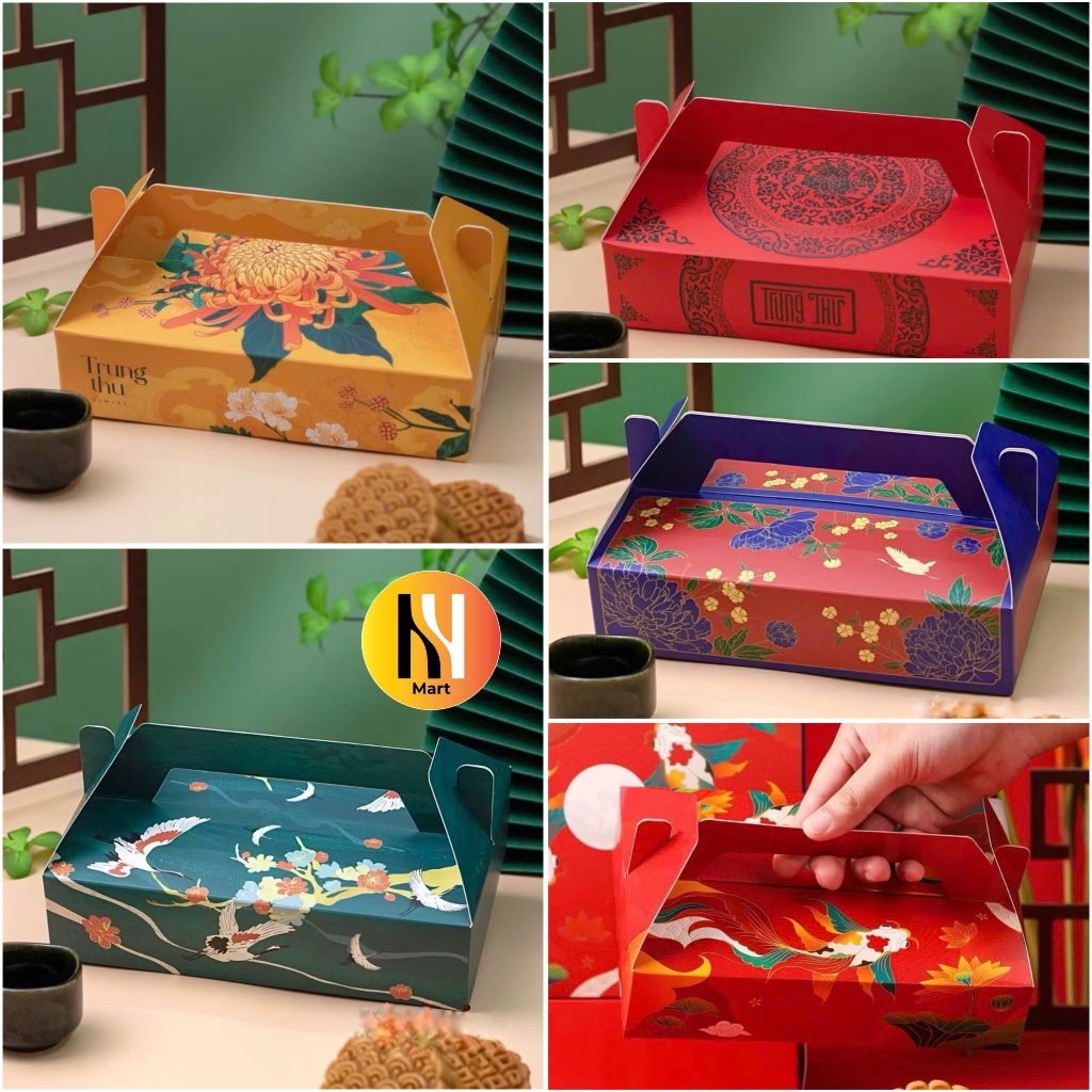 Vỏ hộp trung thu 6 bánh mẫu mới nhất 2026 - HỘP BÁNH TRUNG THU 6 bánh (50-75g)