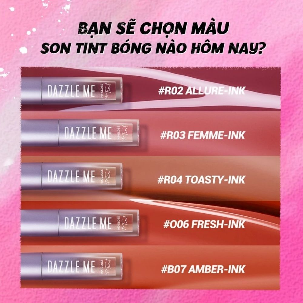 Ảnh 19 của Son kem bóng Dazzle Me Ink-Vinyl Lip Lacquer lâu trôi mịn màng kháng nước, ngọt ngào, 2.5ml
