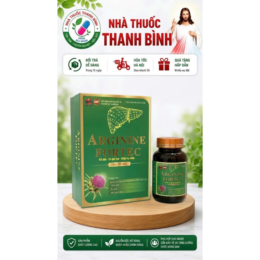 ARGININE FORTEC - HỖ TRỢ GIẢI ĐỘC GAN - HẠ MEN GAN - TĂNG CƯỜNG CHỨC NĂNG GAN - THANH NHIỆT