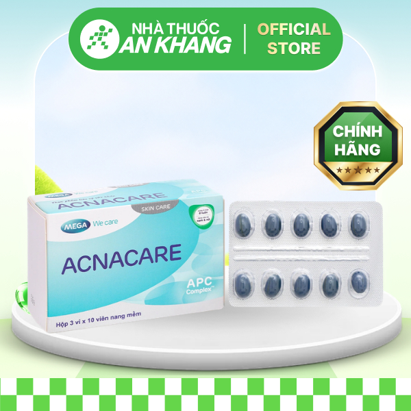 Acnacare hỗ trợ giảm mụn, viêm tuyến bã nhờn hộp 30 viên [Nhà Thuốc An Khang - Chính Hãng 100%]