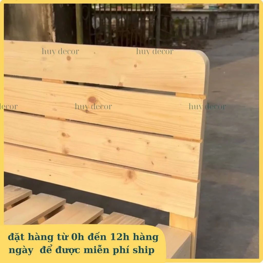 [Furni Home] Giường ngủ pallet gỗ thông từ 1m2x2m ,1m8x2m cao ,20cm Huy decor