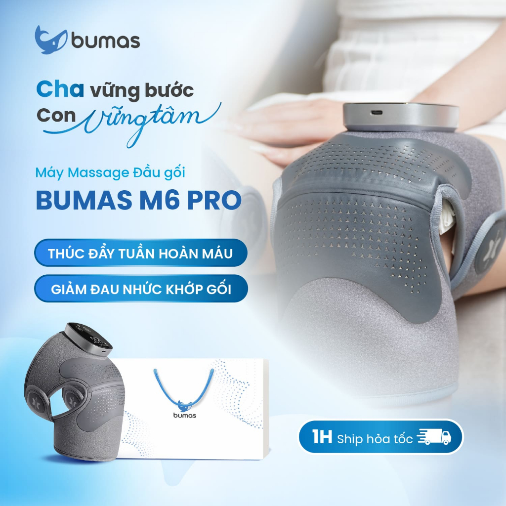 [XẢ KHO BẢN 2 CHIẾC] Máy Massage Đầu Gối BUMAS M6 PRO, Lưu Thông Khí Huyết, Giảm Đau Nhức Mỏi Gối