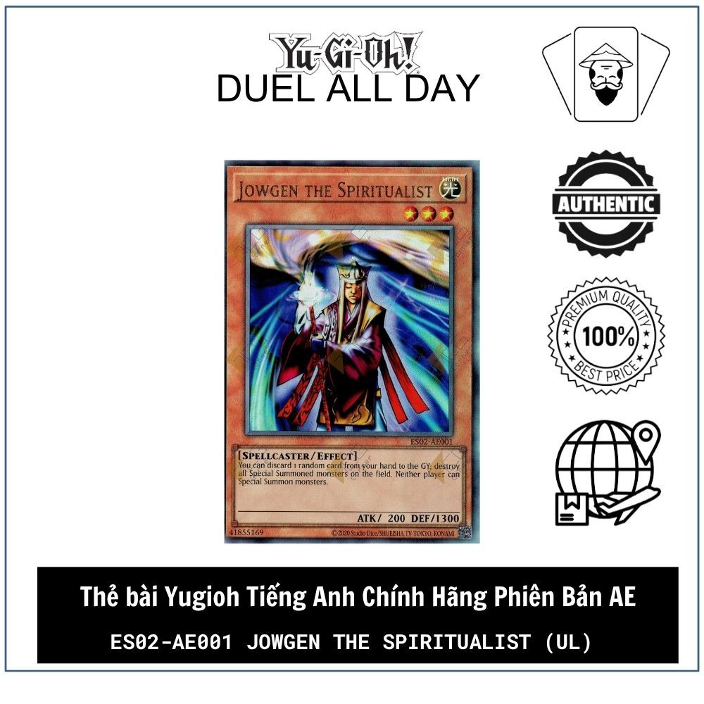 Thẻ bài Yugioh Tiếng Anh Chính Hãng Phiên Bản AE: ES02-AE001 Jowgen the Spiritualist (UL)
