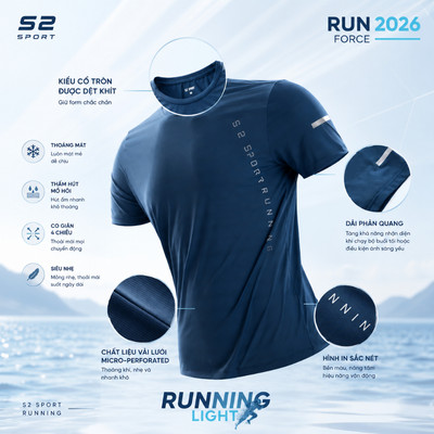 Áo Tshirt thể thao S2 SPORT RUNNING Cool-Max thoáng khí mềm mại mát lạnh vận động thoải mái - STS05