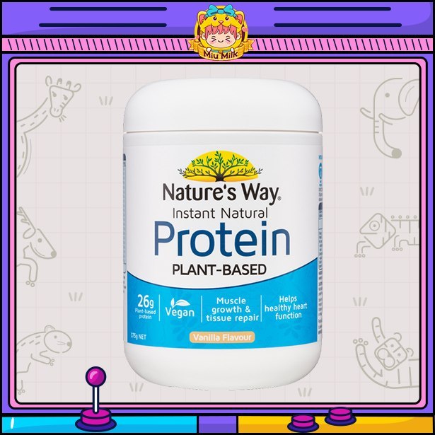 MIUMILK - BỘT PROTEIN thực vật Nature's Way Instant Natural Protein Vanilla 375g ÚC