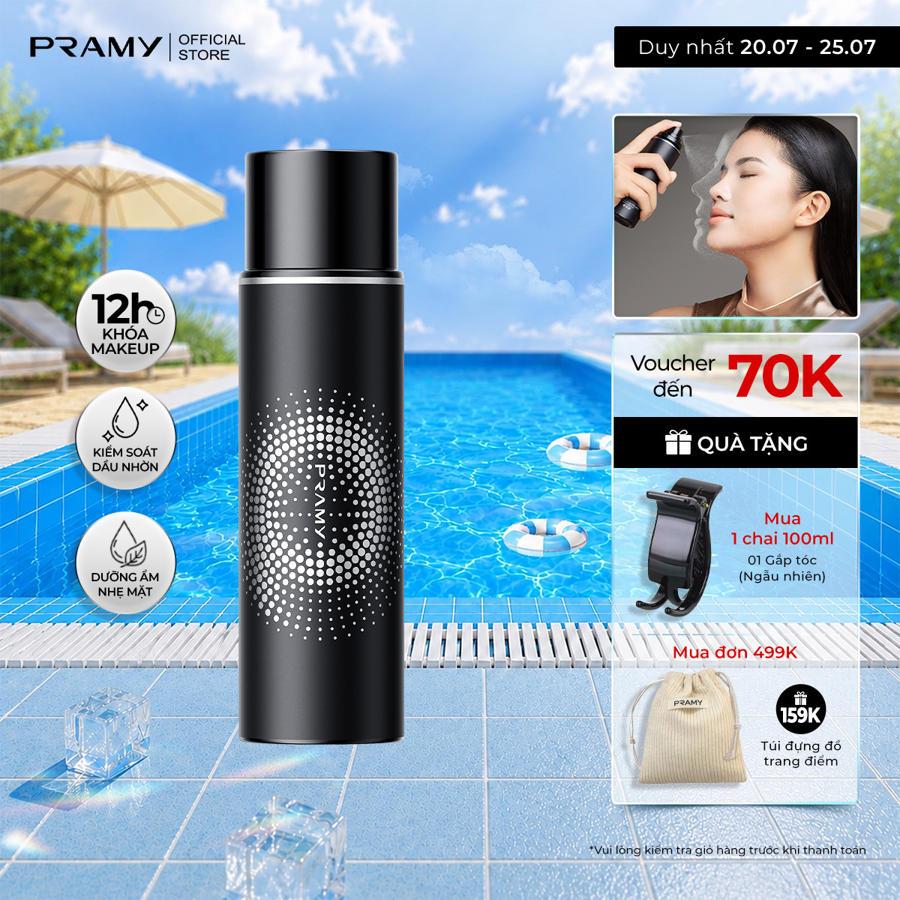 PRAMY Xịt Khóa Lớp Nền Cố Định Lớp Nền Lâu Trôi, Cấp Ấm, Kiềm Dầu Hiệu Quả Dành Cho Da Dầu 100ml