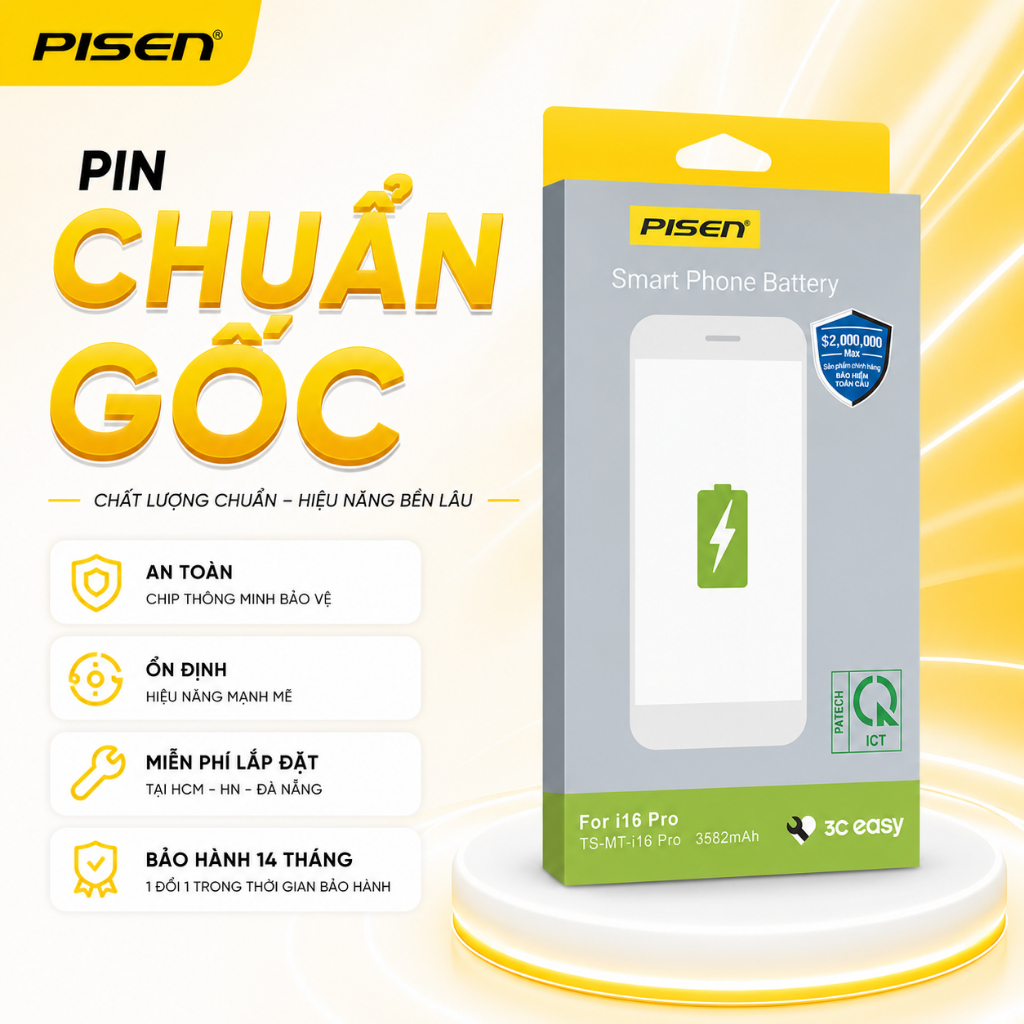 [Mới] Pin Pisen Chuẩn Gốc - Pisen Việt Nam Bảo Hành 420 Ngày
