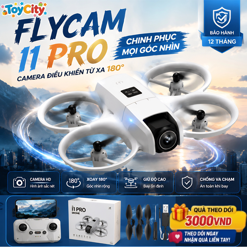 Flycam Giá Rẻ Tập Bay i1 Pro - Drone FPV Mini Cảm Biến Chống Va Chạm Có Vòng Bảo Vệ Cánh An Toàn