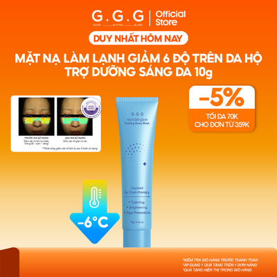 Mặt Nạ Hạ Nhiệt GGG - Làm Dịu Da Ửng Đỏ, Dưỡng Trắng Sáng & Mờ Thâm Sạm GGG Wonder Glow Cooling Dewy Mask 10g