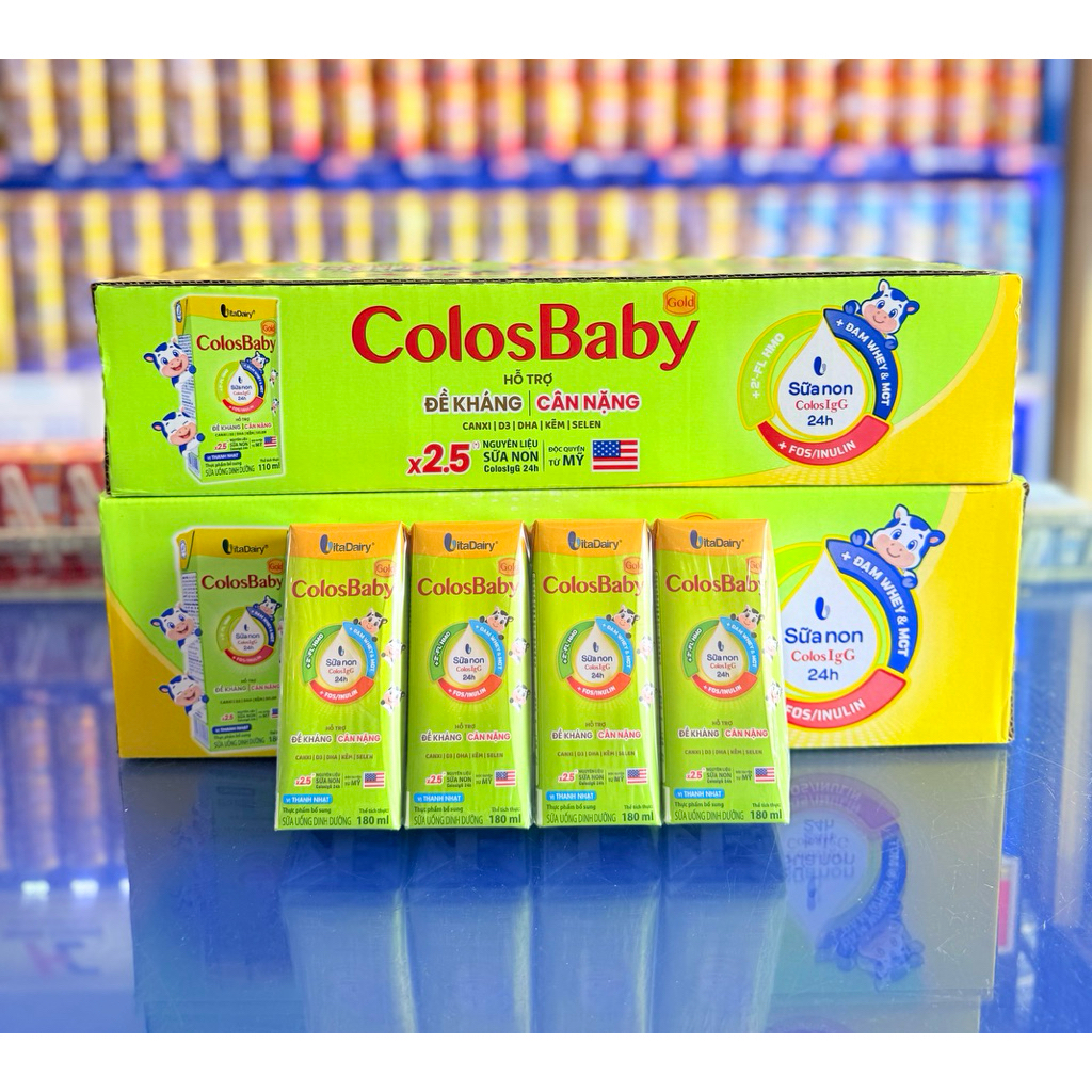 Thùng Sữa Bột Pha sẵn Colosbaby 180ml (48 Hộp)