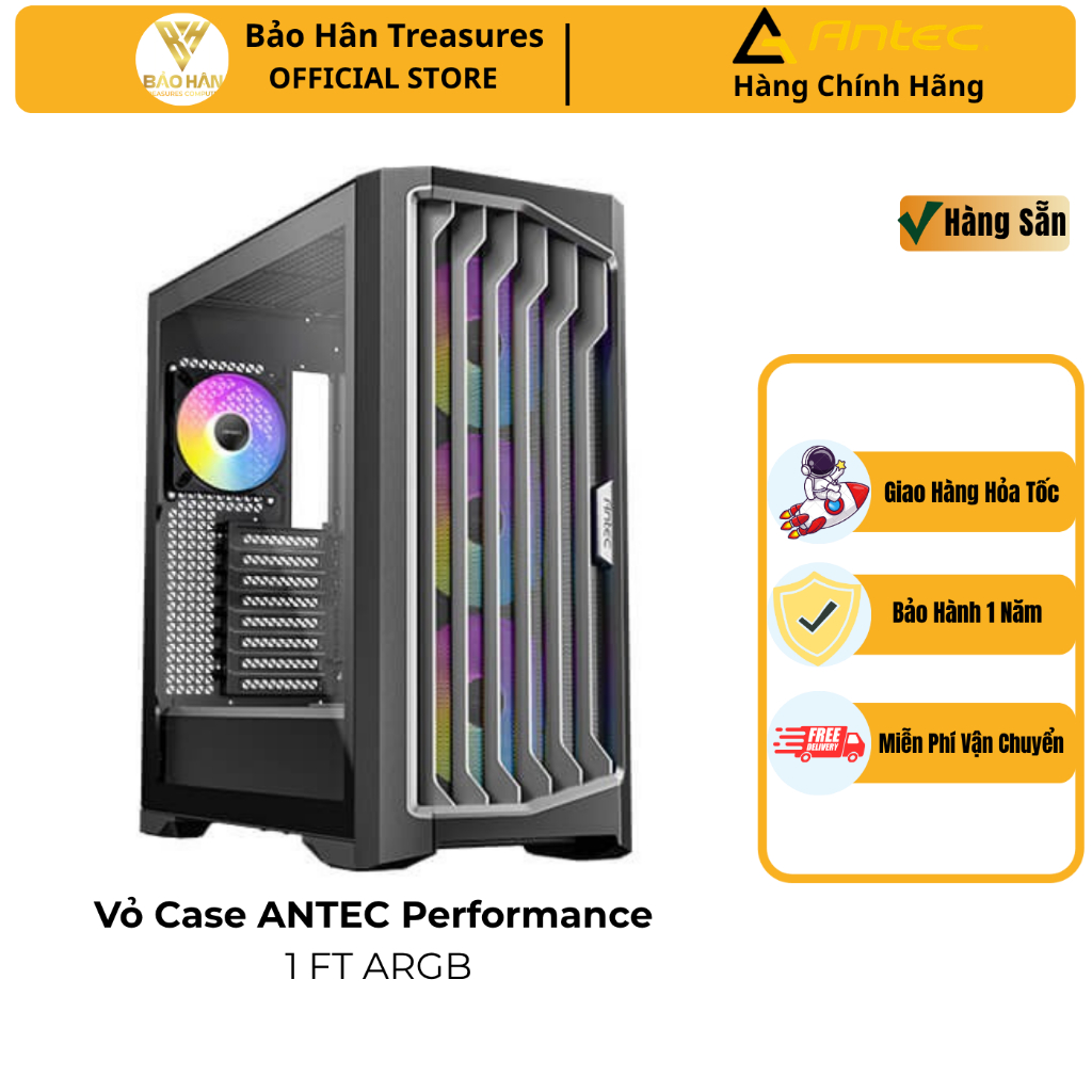Vỏ máy tính ANTEC Performance 1 FT ARGB sẵn 3 Fan 140mm ARGB + 1 Fan 120mm ARGB - Hàng Chính Hãng
