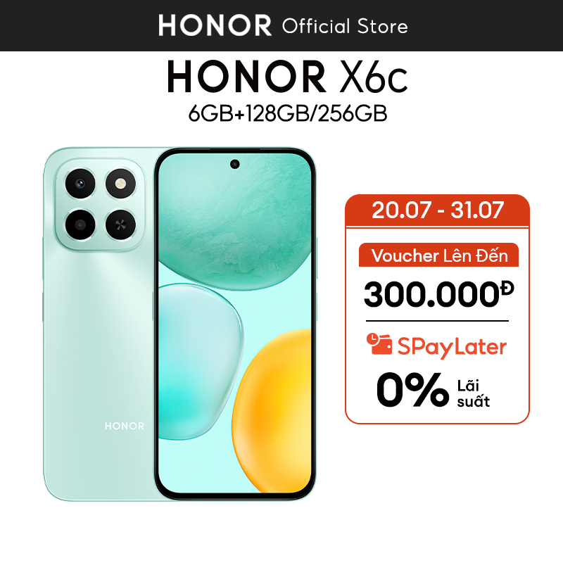 Điện Thoại Di Động Honor X6c 6GB + 128GB/256GB | Pin 5300mAh | Camera 50MP| NFC | Kháng nước IP64 | BH 18 Tháng | BigBuy360 - bigbuy360.vn