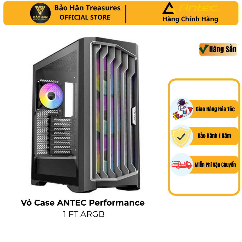 CASE - Vỏ máy tính ANTEC Performance 1 FT ARGB sẵn 3 Fan 140mm ARGB + 1 Fan 120mm ARGB - Hàng Chính 