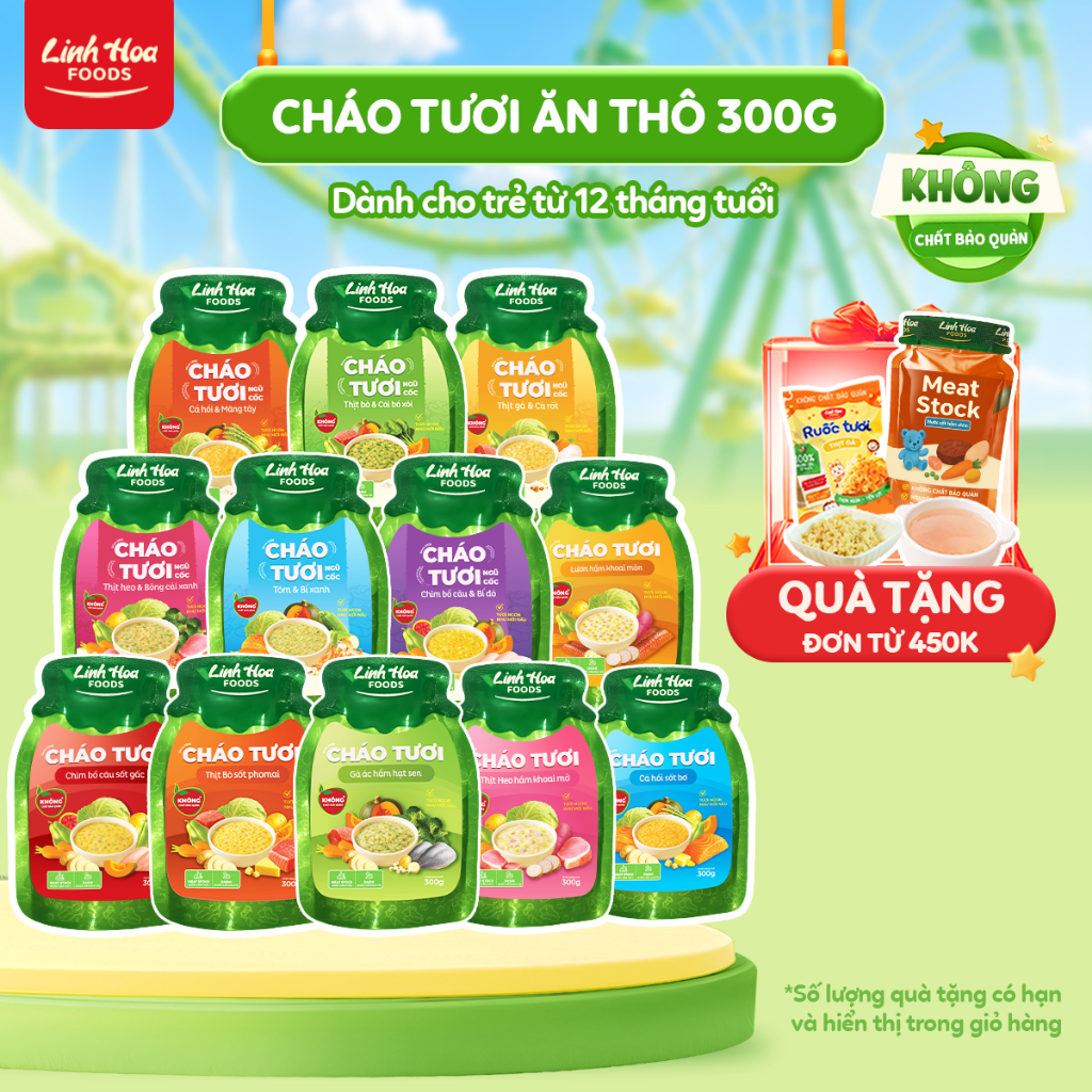 QUÀ ĐƠN TỪ 450K] Cháo Tươi / Cháo Ngũ Cốc 300g Linh Hoa Foods - Có Gia Vị, Đầy…