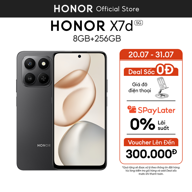 Điện Thoại HONOR X7d 5G 8GB+ 256GB | Pin 6500mAh | 6.77 inch | Snapdragon 6s Gen 3 | BH 18 Tháng | BigBuy360 - bigbuy360.vn