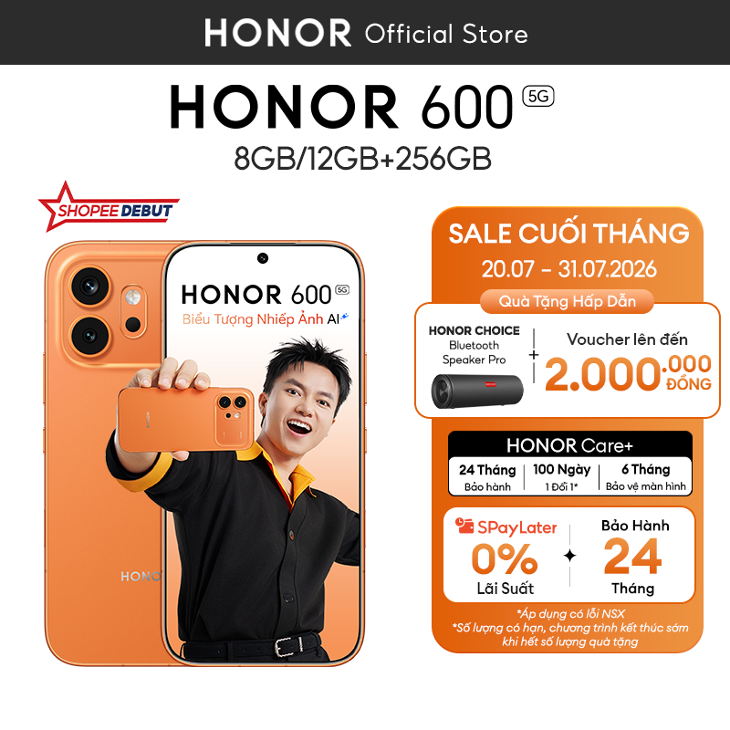 [ƯU ĐÃI MỞ BÁN] Điện Thoại HONOR 600 5G 8/12GB + 256GB | Chip Snapdragon 7 Gen 4 | AI Camera 200MP | BH 24 Tháng | BigBuy360 - bigbuy360.vn