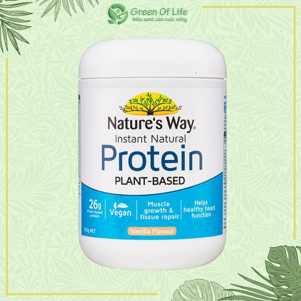 GREENOFLIFE - Bột Thực Vật bổ sung Protein Nature's Way Instant Natural Protein Vanilla 375g ÚC