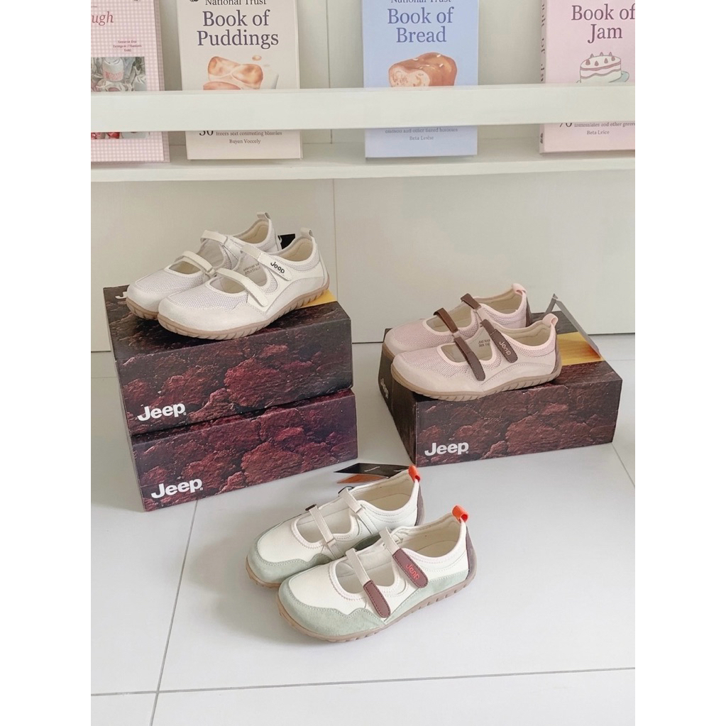 [Chính Hãng] Giày Jeep Mary Jane Quai Dán Đế Bệt 2,5cm Giày Búp Bê Phong Cách Tiểu Thư Dễ Thương | P