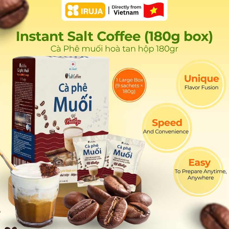 [IRUJA VIETNAM] CÀ PHÊ MUỐI HÒA TAN SALT COFFEE VỊ BAILEYS 180G