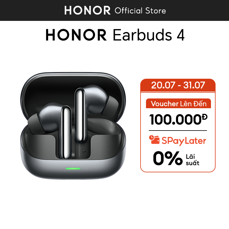 Tai Nghe Honor Earbuds 4 | Khử Tiếng Ồn Chuyên Sâu | Thời Lượng Pin Lên Đến 46H | Bluetooth 5.3 | Bảo Hành 12 Tháng