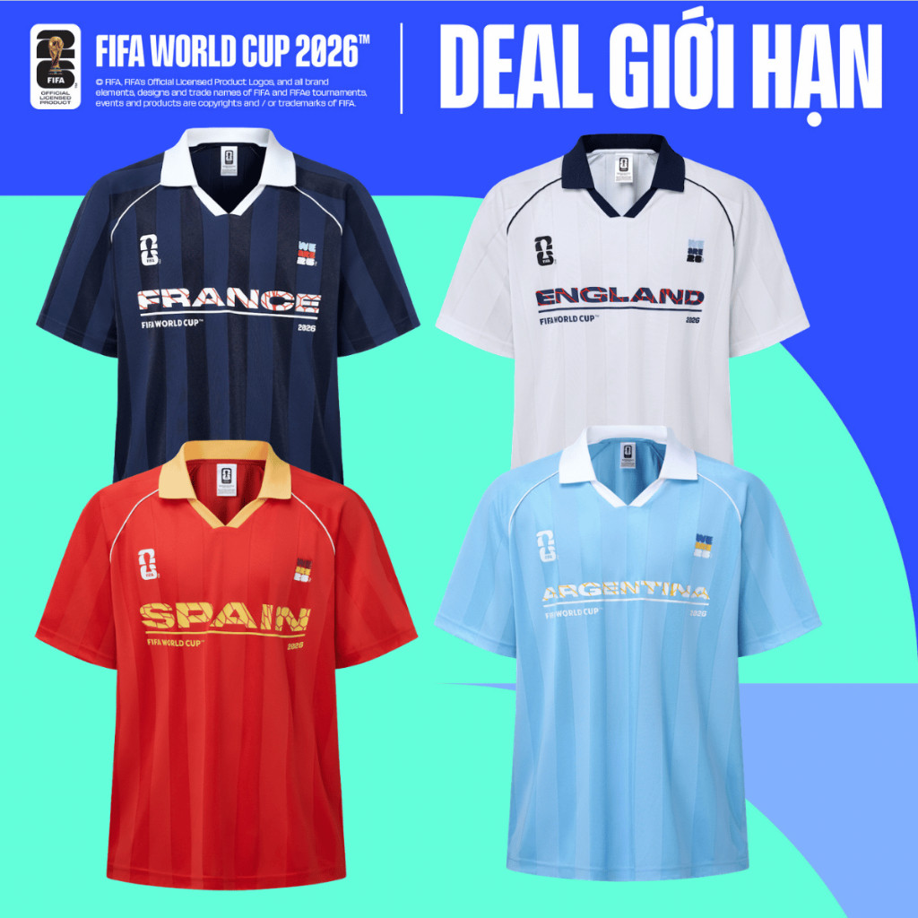 [VOUCHER 45%]BST Áo thun Polo Unisex Nam Nữ World Cup Edition 26, Áo cổ vũ bóng đá Bồ Đào Nha, Argentina, Pháp,..